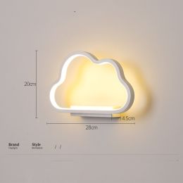 Bedroom Bed Background Wall Decoration Simple Children's Cloud Led Wall Lamp