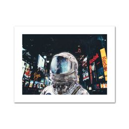 Astronaut Moon Mars Print Fashion Poster Canvas Painting