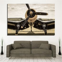 Propeller Plane Picture Artwork Poster Canvas