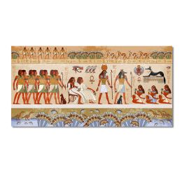 Vintage Ancient Egyptian Pharaonic Rituals Printed On Canvas