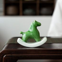 Ceramic Green Horse Tea Ornaments