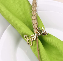 New Metal Letters Napkin Ring Table Decoration